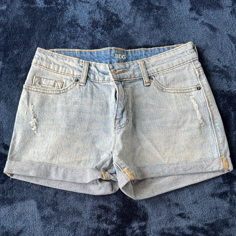 BDG Light Wash Denim Cuffed Shorts